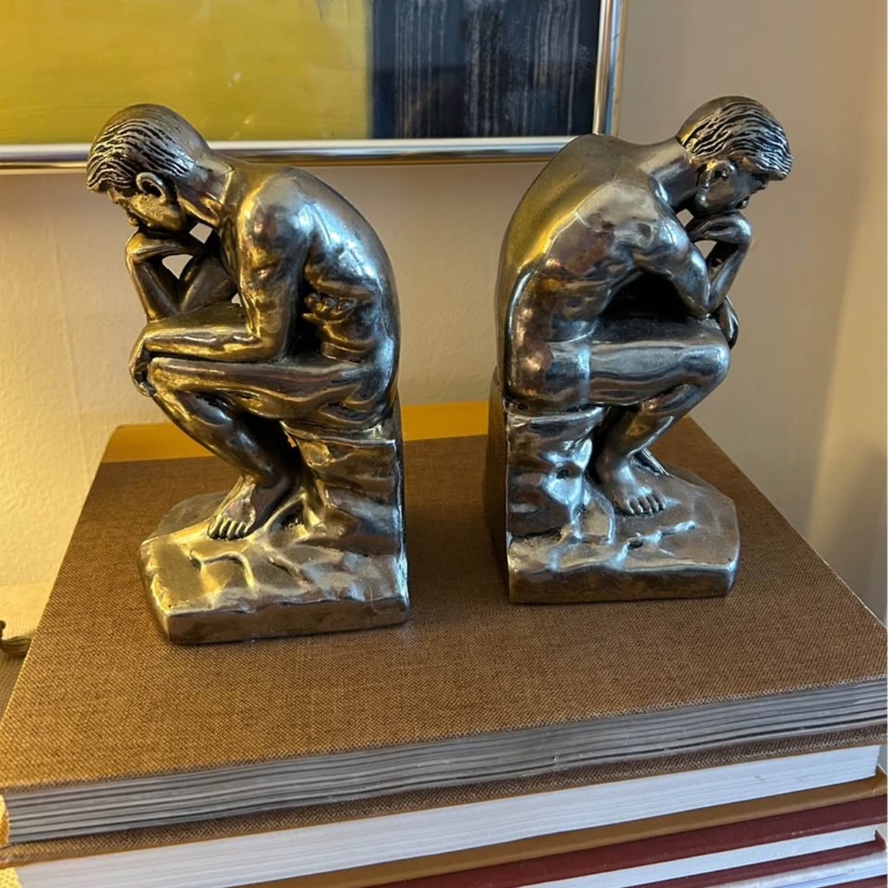 Brass Bookends “The Thinker” (Le Penseur) by Auguste Rodin